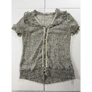 Women’s Size M GrannyCore Style Button Down Short Sleeve Romy Top